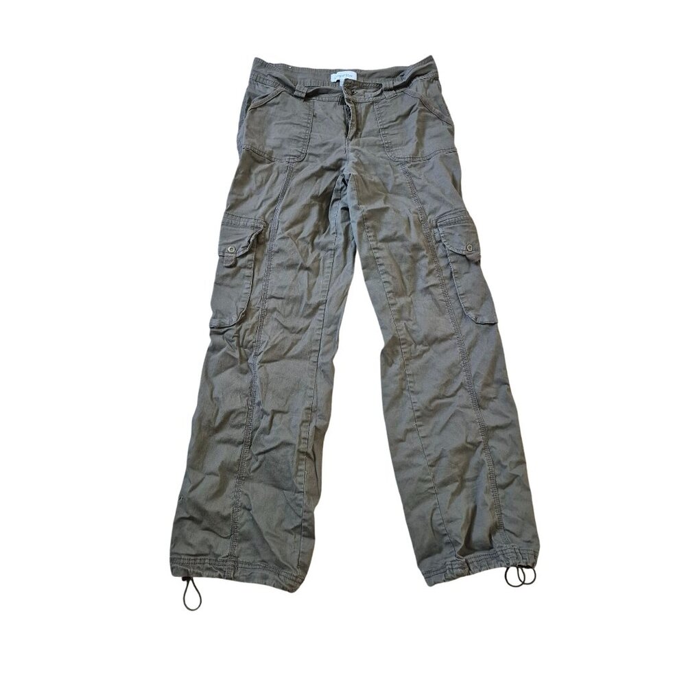 Angel Kiss Women's Green Cargo Utility Pants Size 5/27 6 Pocket Design Y2K